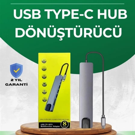 Type‑c Dönüştürücü – 2×usb3.0, Sd/ms, 4k Hdmı & Rj45 İle Profesyonel Kullanım
