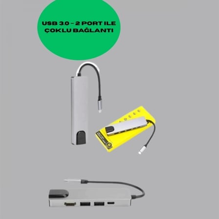 Type‑c Dönüştürücü – 2×usb3.0, Sd/ms, 4k Hdmı & Rj45 İle Profesyonel Kullanım
