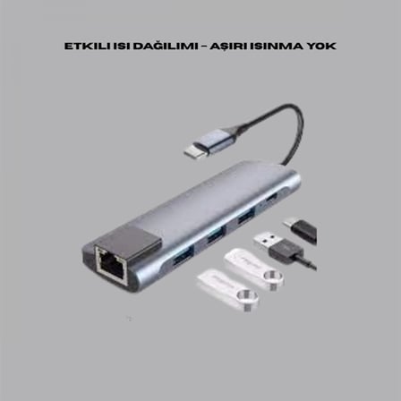 Type‑c Dönüştürücü – 2×usb3.0, Sd/ms, 4k Hdmı & Rj45 İle Profesyonel Kullanım