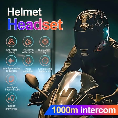 Yeni Model Y80-2x Motosiklet İntercom 2 Kişilik Bağlantı Rgb Işıklı Bluetooth Kulaklık Seti