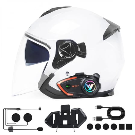 Yeni Model Y80-2x Motosiklet İntercom 2 Kişilik Bağlantı Rgb Işıklı Bluetooth Kulaklık Seti