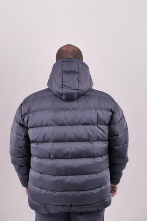 Büyük Beden Erkek 7XL-10XL Kapüşonlu Elyaf Dolgulu Astarlı Fermuarlı Kapitone Şişme Mont ANNEX