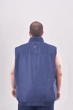 Büyük Beden Erkek 3XL–6XL Fermuarlı Dik Yaka Astarlı Cepli Yelek ANNEX