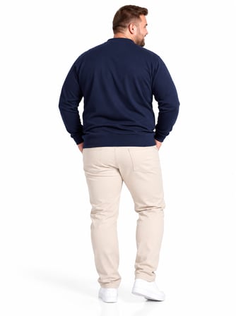 Büyük Beden Basic Waffle Kumaş Erkek Sweatshirt