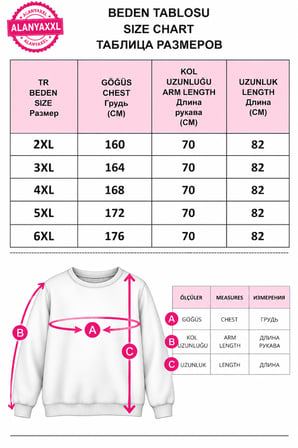 Büyük Beden Bisiklet Yaka Uzun Kollu Erkek Sweatshirt