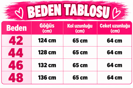 Büyük Beden Kadın Beyaz 42-48 Beden Kapitone Elyaf Dolgulu Astarlı Düğmeli Cepli Ceket Aysel