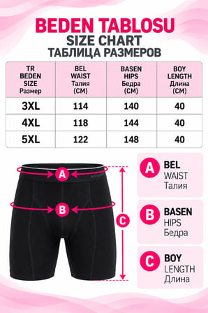 Büyük Beden Pamuklu Erkek Boxer