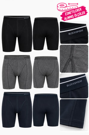 Erkek 3'lü Pamuklu Esnek Tayt Boxer