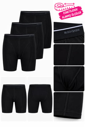 Erkek 3'lü Pamuklu Esnek Tayt Boxer