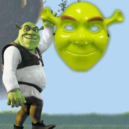 Yeşil Shrek Maskesi 21x25 Cm