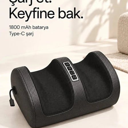 Şarjlı Isıtmalı Ayak Ve Bacak Masaj Aleti Sıcak Kompresli 3 Kademeli Çift Yönlü Yoğurma Type-c