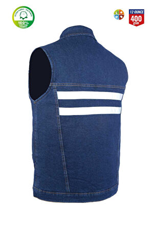 Myform 09128 Yelek Sona Denim Mavi