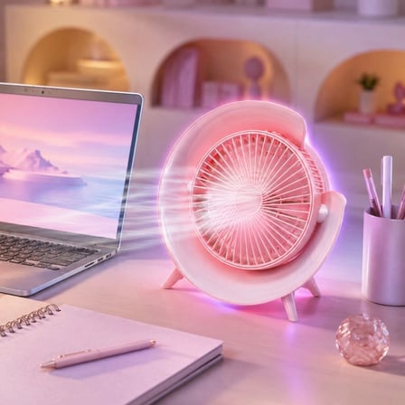 3 Hız Ayarlı Usb Şarjlı Rgb Masa Fanı