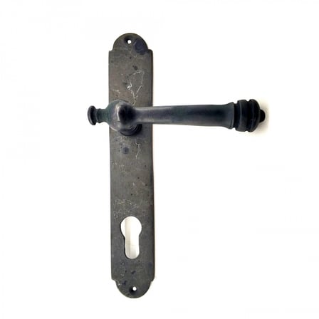 Antika Tarz Dekoratif Pirinç Taşra Oda Kapı Kolu - 220x35 Mm, Oksit