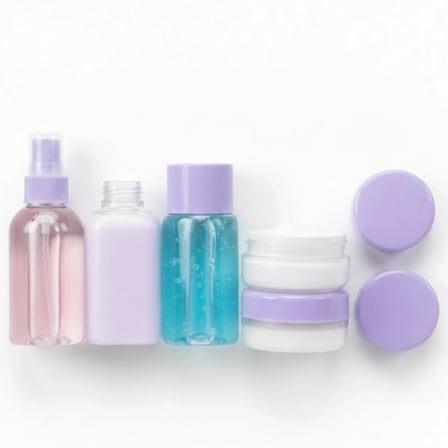 5 Parça Şeffaf Seyahat Kozmetik Seti 30 Ml