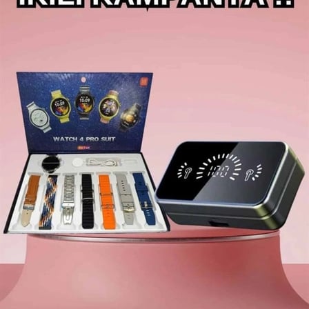 Powerbank Aynalı Bluetooth Kulaklık Ve Akıllı Saat Seti Anc Özelliği Dokunamatik