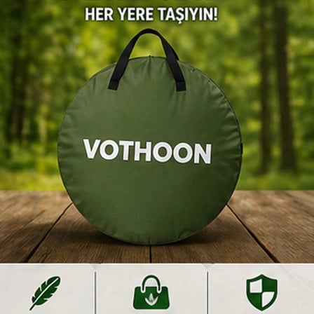Otomatik Kabin Giyinme Çadırı 120x120x190 Cm Üst Havalandırma Yan Pencereli Duş & Wc Çadırı