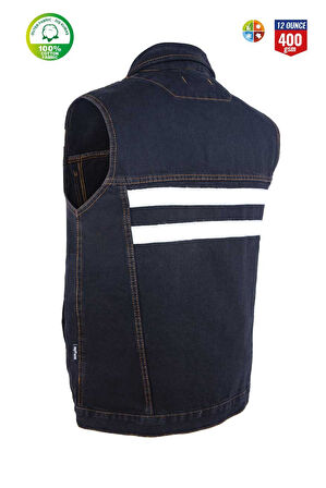 Myform 09128 Yelek Sona Denim Siyah