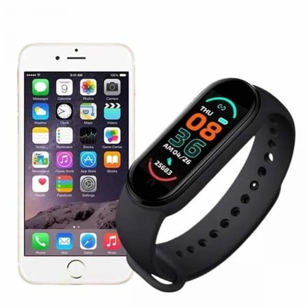 M6 Akıllı Bileklik Siyah Adımsayar Spor Takibi Android Ve İos Uyumlu
