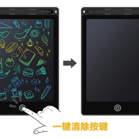 20 Inc Renkli Lcd Grafik Dijital Kalemli Çizim Tableti Yazı Tahta Not Yazma Eğitim Tableti Siyah