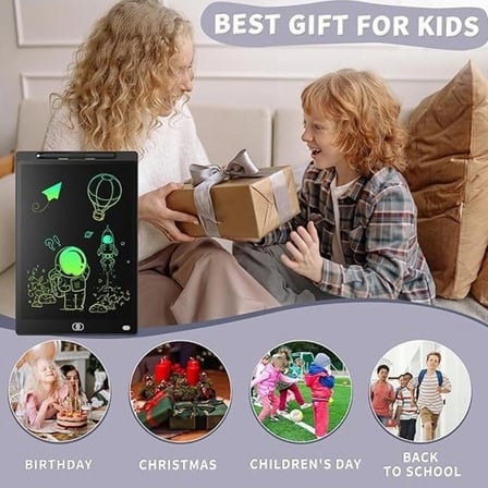 20 Inc Renkli Lcd Grafik Dijital Kalemli Çizim Tableti Yazı Tahta Not Yazma Eğitim Tableti Siyah