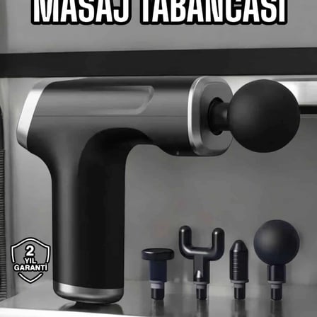 Masaj Tabancası 4 Başlıklı Kas Ve Vücut Ağrıları İçin Şarjlı Darbeli