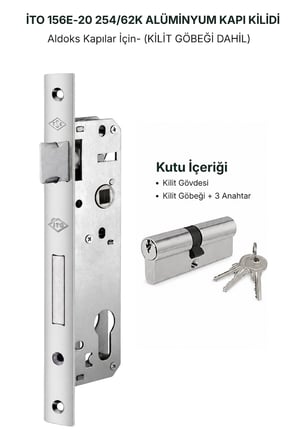 İto Kilit 156E/25 Alüminyum Kapı Kilidi - C60 Serisi Gömme Kilit (Barelsiz)