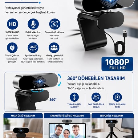 Webcam Orjınal 1080p Hd Konferans Kamera Dahili Mikrofon Görüntülü Sohbet Yayın Kamerası Hd Video Ae-104