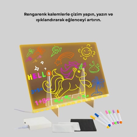 Çocuklar Ve Yetişkinler İçin Usb Led Işıklı Çizim Panosu