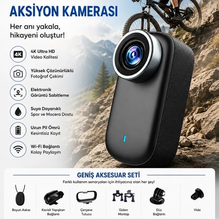 4k Ultra Hd Mini Wıfı Aksiyon Kamerası Taşınabilir Vücut Kamerası 1.47’hd Ekranlı Giyilebilir Video Kaydedici