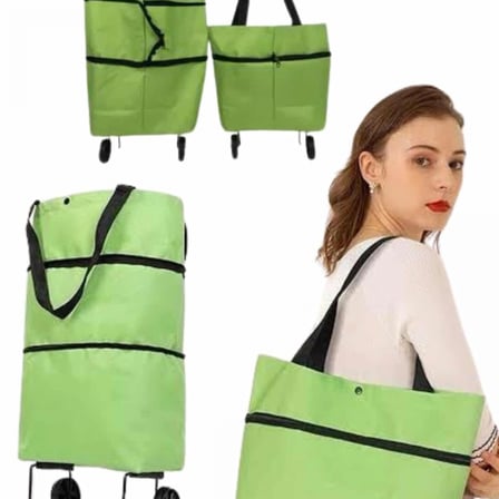 Katlanabilir Tekerlekli Pazar Market Çarşı Arabası Market Alışveriş Çantası