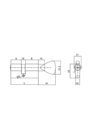 İto 754T/90K Bilyalı Mandallı Silindirli Barel 35/10/45 Mm