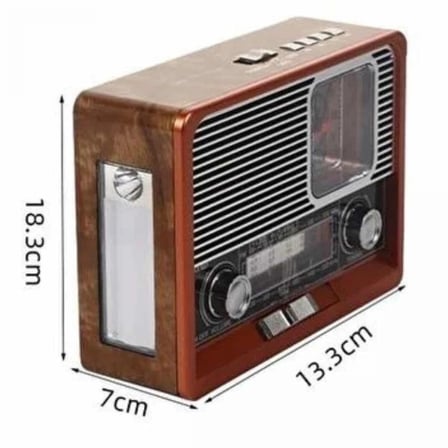 Vintage Nostaljik Radyo Aux Usb Sd Kart Girişli Şarjlı Bluetooth Bağlantılı