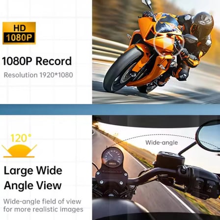 Q29 Motosiklet Kask Bluetooth Kulaklık Eşleşmeli 1080p Kamera Geniş Açı Su Geçirmez Intercom