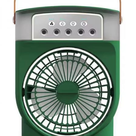 Sarjli 600 Ml Su Hazneli Tasinabilir Masaustu Vanilator Guclu Fan Ve 2000 Mah Pil Yesil