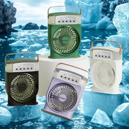 Sarjli 600 Ml Su Hazneli Tasinabilir Masaustu Vanilator Guclu Fan Ve 2000 Mah Pil Yesil