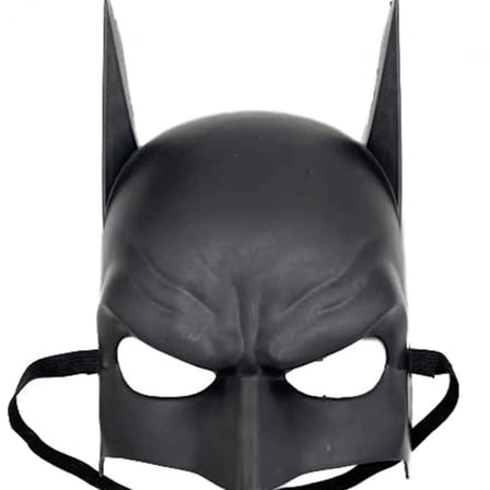 Siyah Renk Çocuk Boy Arkadan Lastikli Batman Maskesi A Kalite  20x14 Cm