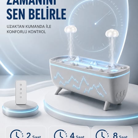 Uzaktan Kumandalı Aroma Difüzörü Sessiz Hava Nemlendirici Alev Efektli 2 4 8 Saat Zamanlayıcılı