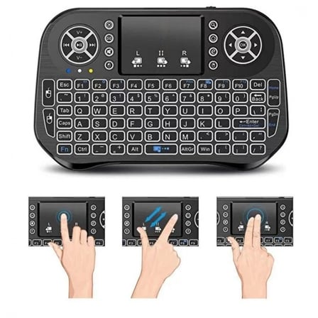Zk-08 Rgb Işıklı Mini Kablosuz Klavye Touchpad Bluetooth Ve 2.4g Smart Tv Kumandası