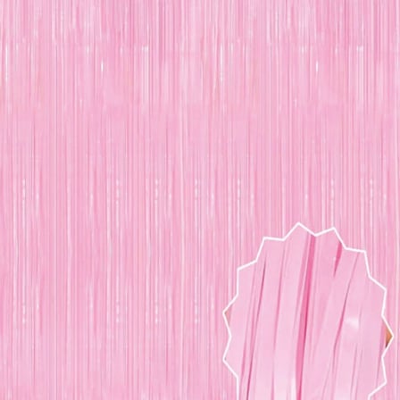 Soft Pembe Püsküllü Kapı Perdesi - Parti, Baby Shower, Cinsiyet Partisi 1x2 M