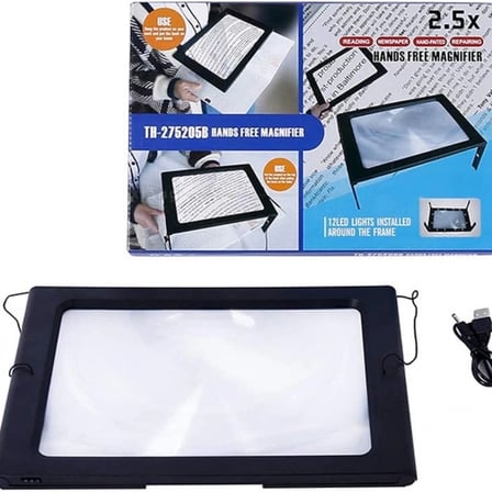 Yaşlılar İçin  A4 Boyutu Masa Tipi Işıklı Okuma Büyüteç Th275205b