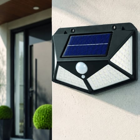 Bahçe Balkon Garaj Ve Girişler İçin Güneş Enerjili Hareket Sensörlü Led Duvar Lambası