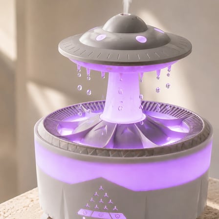 Rgb Işıklı Yağmur Efektli Hava Nemlendirici 350 Ml Sessiz Çalışma Uzaktan Kumanda