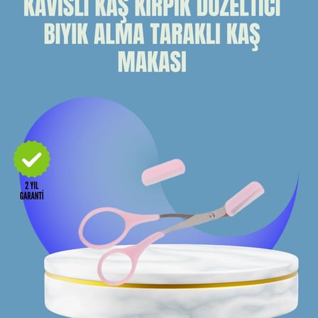 Tarak Ve Fırça Başlıklı Kaş Şekillendirme Makası