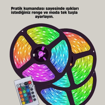 Uzaktan Kumandalı Rgb Smart Şerit Led Işık Esnek Ve Taşınabilir Dekorasyon