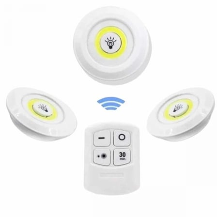 Dolap Işığı Mutfak Rafı Işığı Uzaktan Kumandalı 3 Lü Spot Led Lamba