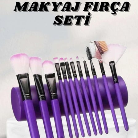 Makyaj Fırçası 12 Parça Set Yumuşak Uçlu Göz Makyajına Uygun Hafif Ve Taşınabilir Çanta