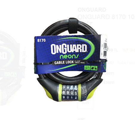 Onguard Şifreli Kilit 8170 Neon Combo 180*10mm - Sarı