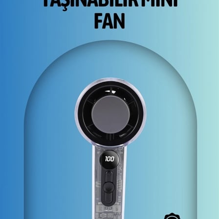 Şeffaf Kasa El Fanı | 5v 2a | 100 Kademeli Hava Akışı | Type-c Girişli