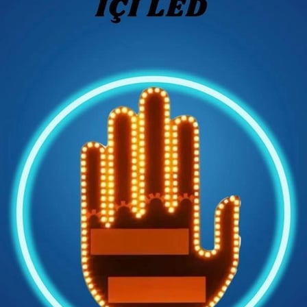Pilli Led Işık Araç Camı İçin Uzaktan Kumandalı El Simgesi